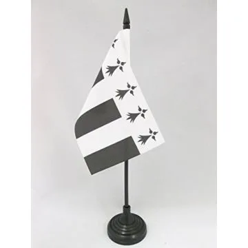 DRAPEAU DE TABLE RENNES 15x10cm - PETIT DRAPEAUX DE BUREAU RENNAIS - BRETAGNE 10 x 15 cm