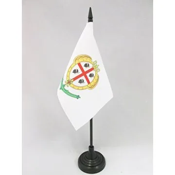 DRAPEAU DE TABLE SARDAIGNE ANCIEN 15x10cm - PETIT DRAPEAUX DE BUREAU SARDE AVANT 1995 10 x 15 cm