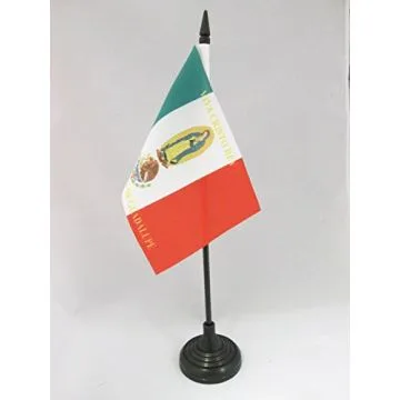 DRAPEAU DE TABLE MEXIQUE VIVA CRISTO REY 15x10cm - PETIT DRAPEAUX DE BUREAU CRISTEROS MEXICAIN 10 x 15 cm