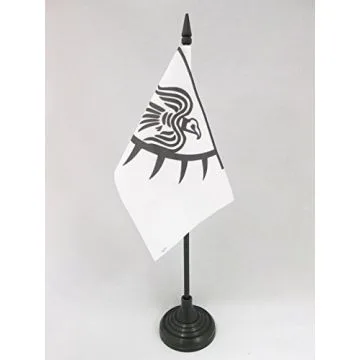 DRAPEAU DE TABLE VIKING RAVEN 15x10cm - PETIT DRAPEAUX DE BUREAU BANNIÈRE AU CORBEAU - VIKINGS 10 x 15 cm