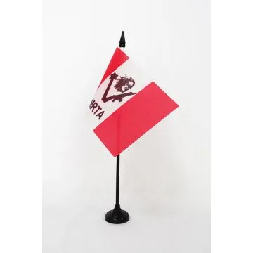 DRAPEAU DE TABLE MOUVEMENT RÉVOLUTIONNAIRE TUPAC AMARU DU PÉROU 15x10cm - PETIT DRAPEAUX DE BUREAU MRTA PÉRUVIEN 10 x 15 cm