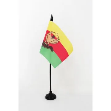 DRAPEAU DE TABLE KURDISTAN SYRIEN 15x10cm - PETIT DRAPEAUX DE BUREAU ROJAVA EN KURDISTAN-OCCIDENTAL 10 x 15 cm