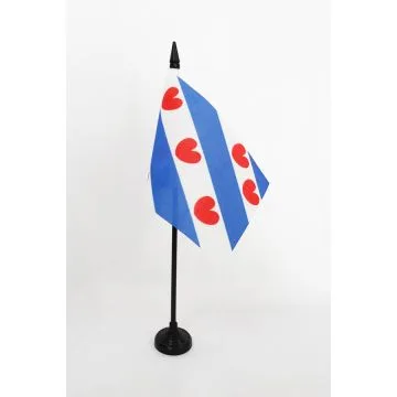DRAPEAU DE TABLE PROVINCE DE FRISE 15x10cm - PETIT DRAPEAUX DE BUREAU FRIESLAND AUX PAYS-BAS 10 x 15 cm