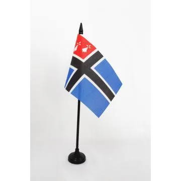 DRAPEAU DE TABLE PAYS DE SAINT-MALO 15x10cm - PETIT DRAPEAUX DE BUREAU BRO SANT-MALOÙ EN BRETAGNE 10 x 15 cm