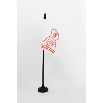 DRAPEAU DE TABLE JAÏNISME COSMOGRAPHIE JAÏNE 15x10cm - PETIT DRAPEAUX DE BUREAU RELIGION JAÏNISTE 10 x 15 cm