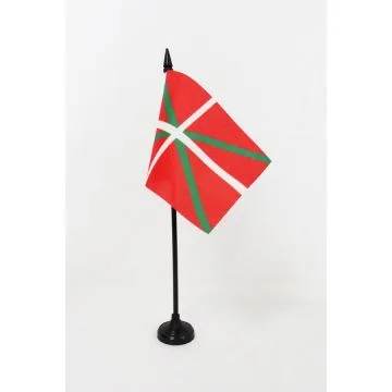DRAPEAU DE TABLE PAYS-BASQUE EUSKO GUDAROSTEA 15x10cm - PETIT DRAPEAUX DE BUREAU ARMÉE BASQUE 10 x 15 cm