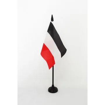 DRAPEAU DE TABLE EMPIRE ALLEMAND 1871-1918 15x10cm - PETIT DRAPEAUX DE BUREAU DU REICH ALLEMAND 10 x 15 cm