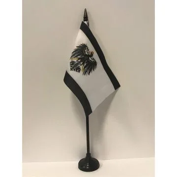 DRAPEAU DE TABLE ROYAUME DE PRUSSE 1701-1918 15x10cm - PETIT DRAPEAUX DE BUREAU PRUSSIEN 10 x 15 cm
