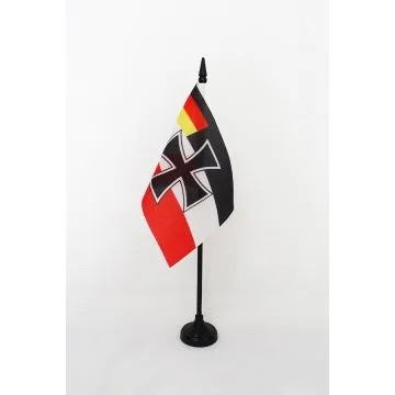 DRAPEAU DE TABLE FORCES ARMÉES RÉPUBLIQUE DE WEIMAR 15x10cm - PETIT DRAPEAUX DE BUREAU REICH ALLEMAND 10 x 15 cm