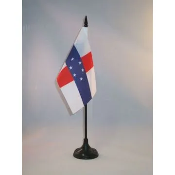 DRAPEAU DE TABLE ANTILLES NÉERLANDAISES 15x10cm - PETIT DRAPEAUX DE BUREAU HOLLANDAIS 10 x 15 cm