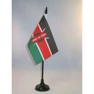 DRAPEAU DE TABLE KENYA 15x10cm - PETIT DRAPEAUX DE BUREAU KENYAN 10 x 15 cm