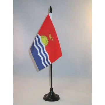 DRAPEAU DE TABLE KIRIBATI 15x10cm - PETIT DRAPEAUX DE BUREAU KIRIBATIEN 10 x 15 cm