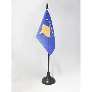 DRAPEAU DE TABLE KOSOVO 15x10cm - PETIT DRAPEAUX DE BUREAU KOSOVARD 10 x 15 cm