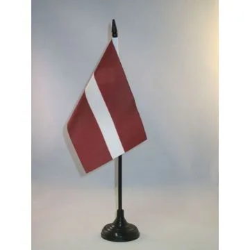 DRAPEAU DE TABLE LETTONIE 15x10cm - PETIT DRAPEAUX DE BUREAU LETTON 10 x 15 cm