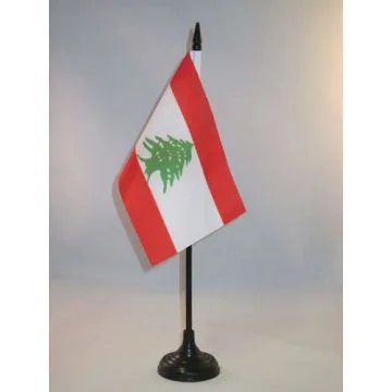 DRAPEAU DE TABLE LIBAN 15x10cm - PETIT DRAPEAUX DE BUREAU LIBANAIS 10 x 15 cm