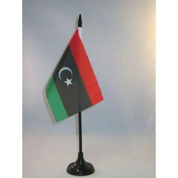 DRAPEAU DE TABLE LIBYE 15x10cm - PETIT DRAPEAUX DE BUREAU LIBYEN 10 x 15 cm