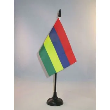 DRAPEAU DE TABLE MAURICE 15x10cm - PETIT DRAPEAUX DE BUREAU MAURICIEN 10 x 15 cm