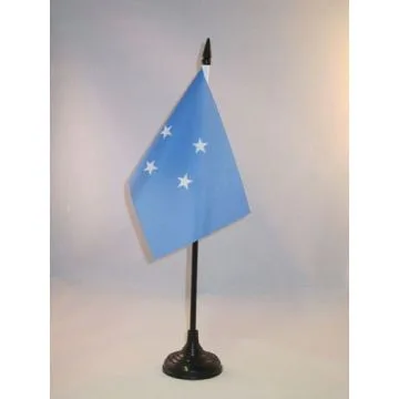DRAPEAU DE TABLE MICRONÉSIE 15x10cm - PETIT DRAPEAUX DE BUREAU MICRONÉSIEN 10 x 15 cm