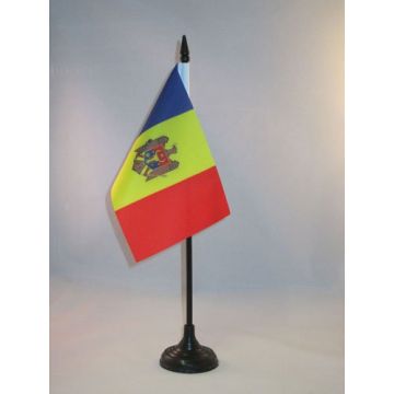 DRAPEAU DE TABLE MOLDAVIE 15x10cm - PETIT DRAPEAUX DE BUREAU MOLDAVE 10 x 15 cm