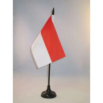 DRAPEAU DE TABLE MONACO 15x10cm - PETIT DRAPEAUX DE BUREAU MONÉGASQUE 10 x 15 cm