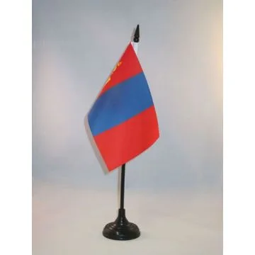 DRAPEAU DE TABLE MONGOLIE 15x10cm - PETIT DRAPEAUX DE BUREAU MONGOL 10 x 15 cm