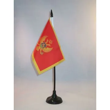 DRAPEAU DE TABLE MONTÉNÉGRO 15x10cm - PETIT DRAPEAUX DE BUREAU MONTÉNÉGRIN 10 x 15 cm