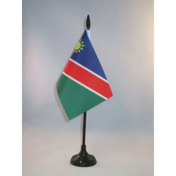 DRAPEAU DE TABLE NAMIBIE 15x10cm - PETIT DRAPEAUX DE BUREAU NAMIBIEN 10 x 15 cm