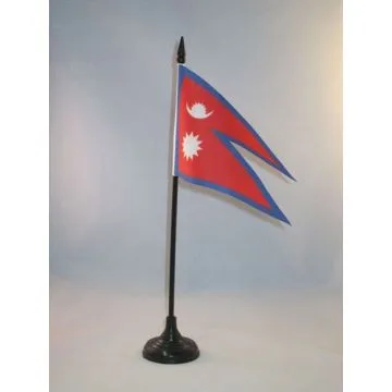 DRAPEAU DE TABLE NÉPAL 15x10cm - PETIT DRAPEAUX DE BUREAU NÉPALAIS 10 x 15 cm