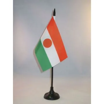 DRAPEAU DE TABLE NIGER 15x10cm - PETIT DRAPEAUX DE BUREAU NIGÉRIEN 10 x 15 cm
