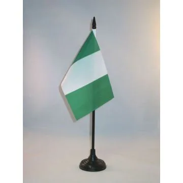 DRAPEAU DE TABLE NIGÉRIA 15x10cm - PETIT DRAPEAUX DE BUREAU NIGÉRIAN 10 x 15 cm
