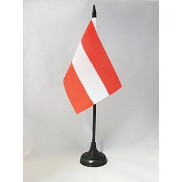 DRAPEAU DE TABLE AUTRICHE 15x10cm - PETIT DRAPEAUX DE BUREAU AUTRICHIEN 10 x 15 cm