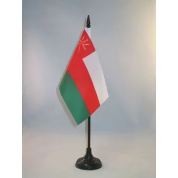 DRAPEAU DE TABLE OMAN 15x10cm - PETIT DRAPEAUX DE BUREAU OMANAIS 10 x 15 cm