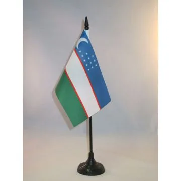DRAPEAU DE TABLE OUZBÉKISTAN 15x10cm - PETIT DRAPEAUX DE BUREAU OUZBEK 10 x 15 cm