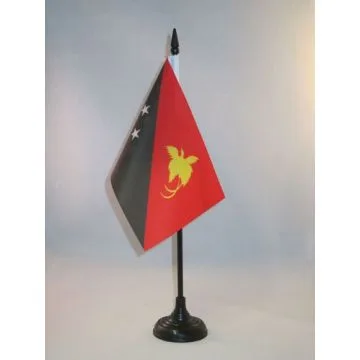 DRAPEAU DE TABLE PAPOUASIE 15x10cm - PETIT DRAPEAUX DE BUREAU PAPOUASIEN 10 x 15 cm