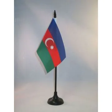 DRAPEAU DE TABLE AZERBAÏDJAN 15x10cm - PETIT DRAPEAUX DE BUREAU AZERBAÏDJANAIS 10 x 15 cm
