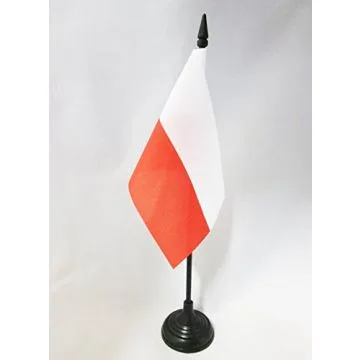 DRAPEAU DE TABLE POLOGNE 15x10cm - PETIT DRAPEAUX DE BUREAU POLONAIS 10 x 15 cm