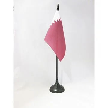 DRAPEAU DE TABLE QATAR 15x10cm - PETIT DRAPEAUX DE BUREAU QATARIEN 10 x 15 cm