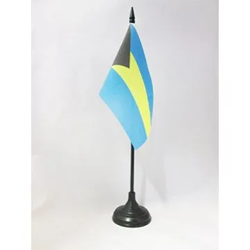 DRAPEAU DE TABLE BAHAMAS 15x10cm - PETIT DRAPEAUX DE BUREAU BAHAMÉEN 10 x 15 cm
