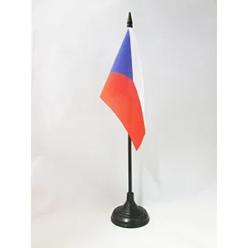 DRAPEAU DE TABLE RÉPUBLIQUE TCHÈQUE 15x10cm - PETIT DRAPEAUX DE BUREAU TCHÈQUE 10 x 15 cm