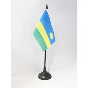 DRAPEAU DE TABLE RWANDA 15x10cm - PETIT DRAPEAUX DE BUREAU RWANDAIS 10 x 15 cm