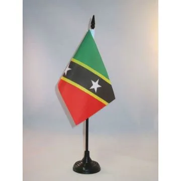 DRAPEAU DE TABLE SAINT KITTS ET NEVIS 15x10cm - PETIT DRAPEAUX DE BUREAU KITTITIEN-NEVICIEN 10 x 15 cm