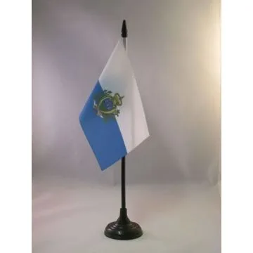 DRAPEAU DE TABLE SAINT MARIN 15x10cm - PETIT DRAPEAUX DE BUREAU SAINT-MARINAIS 10 x 15 cm