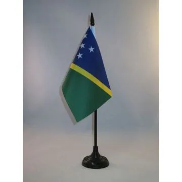 DRAPEAU DE TABLE SALOMON 15x10cm - PETIT DRAPEAUX DE BUREAU SALOMONAIS - ÎLES SALOMON 10 x 15 cm
