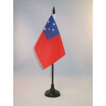 DRAPEAU DE TABLE SAMOA 15x10cm - PETIT DRAPEAUX DE BUREAU SAMOAN  10 x 15 cm