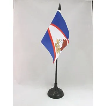 DRAPEAU DE TABLE SAMOA AMÉRICAINES 15x10cm - PETIT DRAPEAUX DE BUREAU AMÉRICAIN 10 x 15 cm