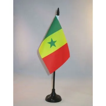 DRAPEAU DE TABLE SÉNÉGAL 15x10cm - PETIT DRAPEAUX DE BUREAU SÉNÉGALAIS 10 x 15 cm