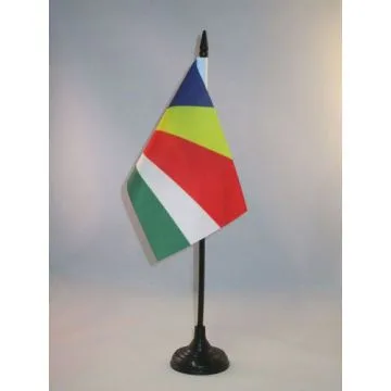 DRAPEAU DE TABLE SEYCHELLES 15x10cm - PETIT DRAPEAUX DE BUREAU SEYCHELLOIS 10 x 15 cm
