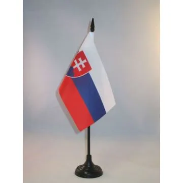 DRAPEAU DE TABLE SLOVAQUIE 15x10cm - PETIT DRAPEAUX DE BUREAU SLOVAQUE 10 x 15 cm