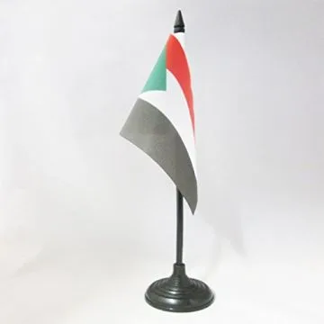 DRAPEAU DE TABLE SOUDAN 15x10cm - PETIT DRAPEAUX DE BUREAU SOUDANAIS 10 x 15 cm