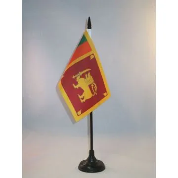 DRAPEAU DE TABLE SRI LANKA 15x10cm - PETIT DRAPEAUX DE BUREAU SRI LANKAIS 10 x 15 cm
